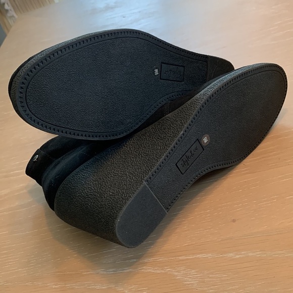 Style & Co Wedge Booties black with laces and inside zippers Sz 9M, New in Box - Picture 7 of 10